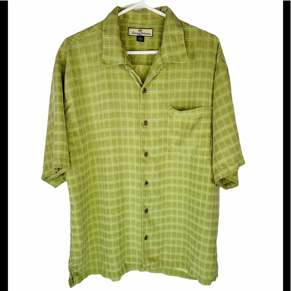 Tommy Bahama Men’s Large Hawaiian Shirt Green - Picture 1 of 12